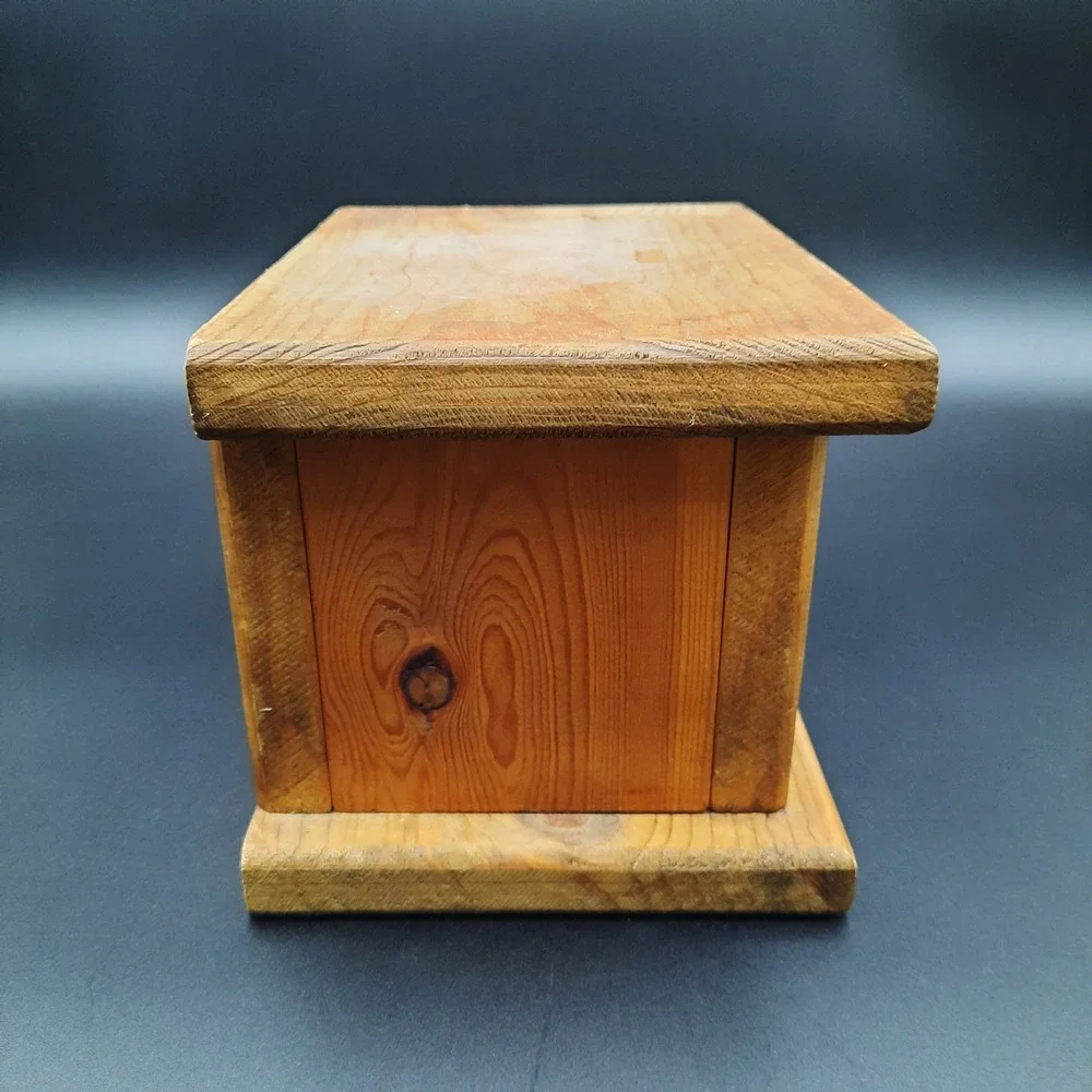 Rustic Wooden Keepsake Box with‎ Heart Cut-Out Hinged Lid